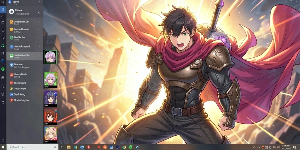 Screenshot menunjukkan tampilan karakter utama yang menarik.