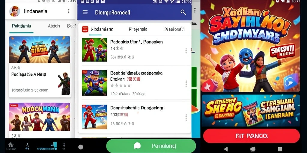 Tampilan menarik dengan tema permainan yang bervariasi.